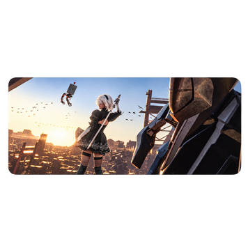 Ігровий килимок для миші та клавіатури 900&times;400 мм NieR: Automata &mdash; 2B на заході сонця, великий аніме deskmat VK-NR2B-001 фото