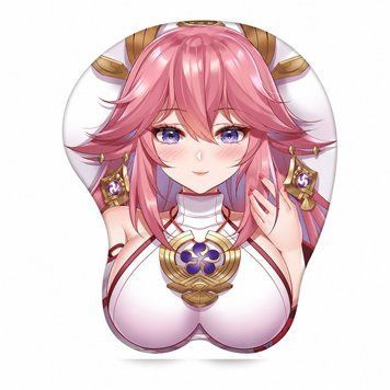 Килимок для миші з подушкою під зап&rsquo;ястя &mdash; Genshin Impact (Yae Miko) (вбрання жриці) MP-AN3D-025 фото